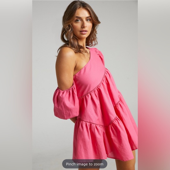 Showpo Pink One-Shoulder Mini Dress - Picture 5 of 8